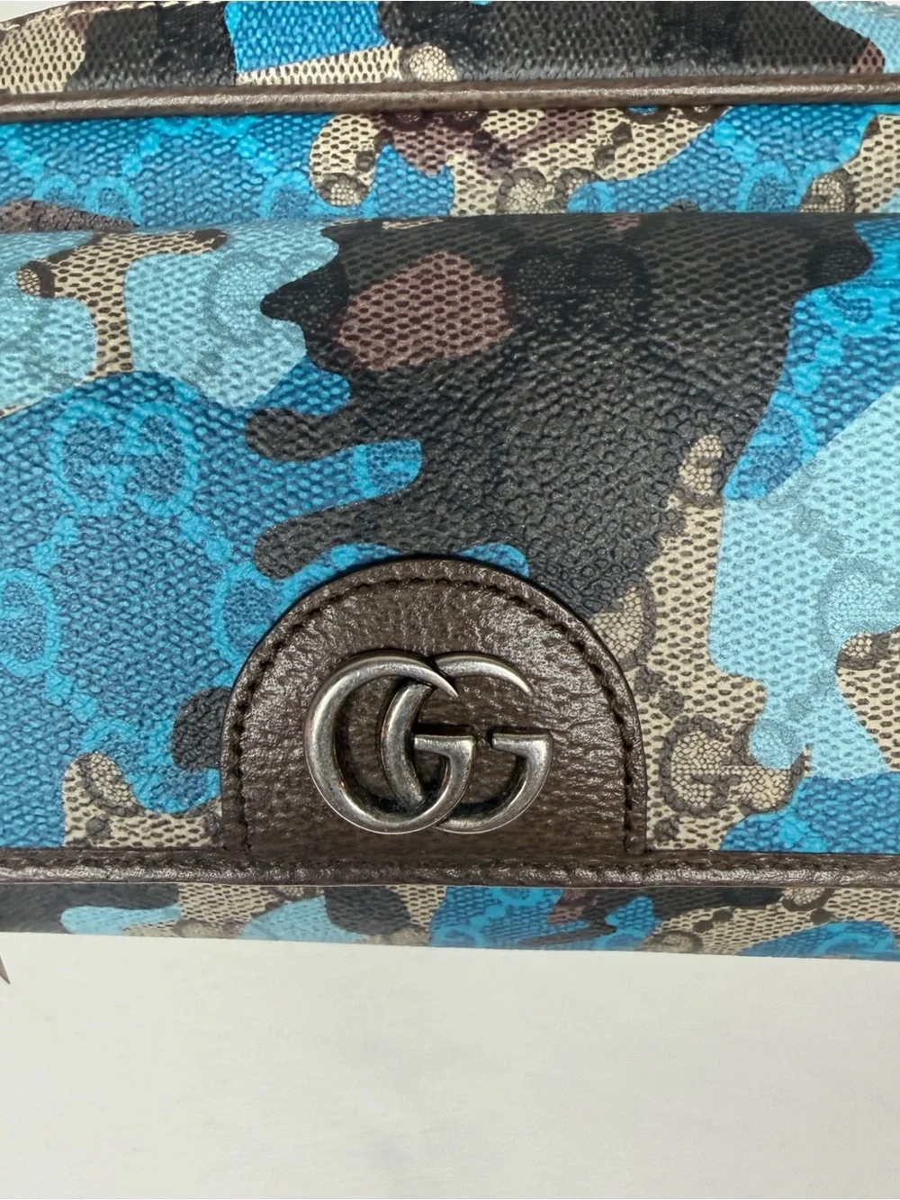 Gucci GG Icon Marble Pop Blue Camo Mini Bag NWT 855449
